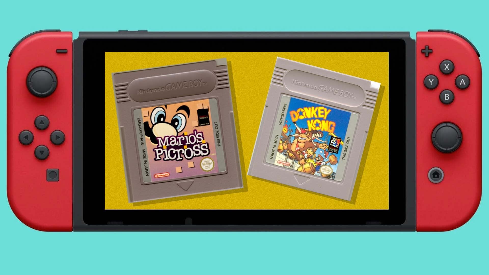 Nintendo Switch Diplays Game Boy Cartridges. 